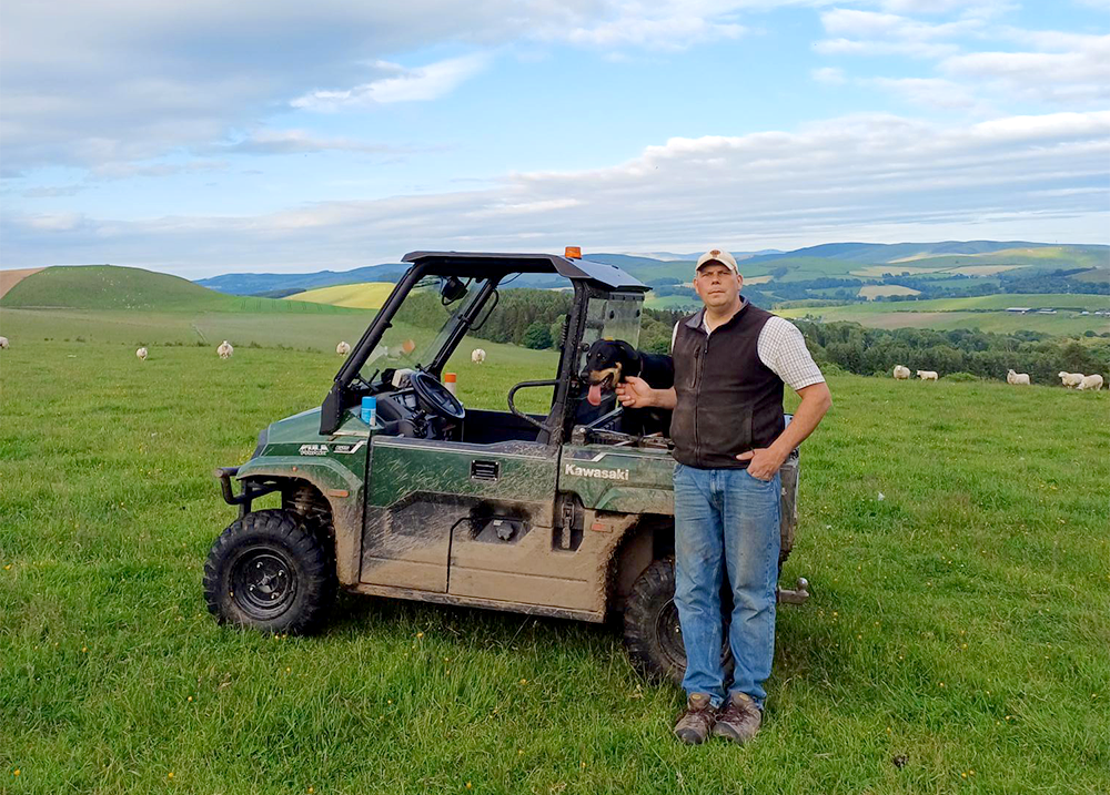 Farmer Andrew Adamson on Netherurd Farm in West Linton.